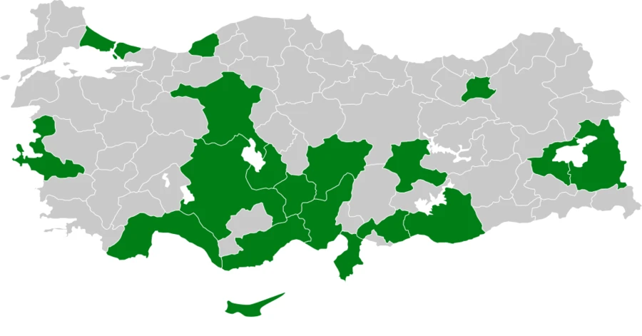 Büyük cılıbıt Türkiye dağılım haritası
