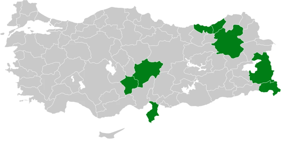 Büyük Dağbülbülü Türkiye dağılım haritası