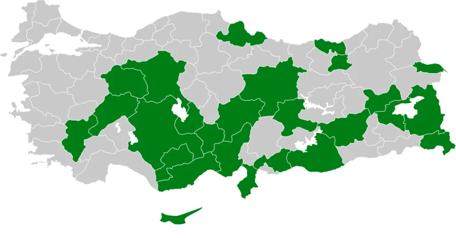 Çorak Toygarı Türkiye dağılım haritası