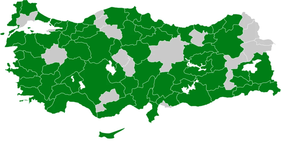 Dağ kuyruksallayanı Türkiye dağılım haritası
