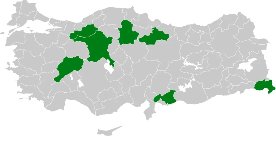 Akbaşlı çinte Türkiye dağılım haritası