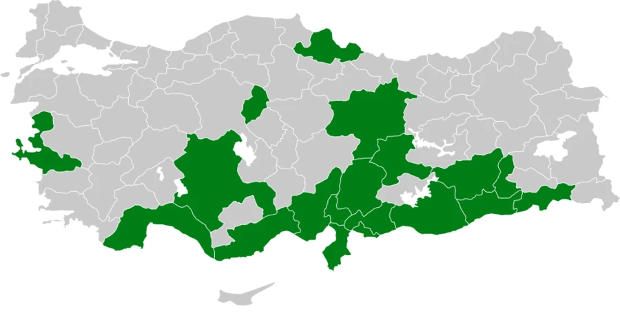 Dikkuyruklu Ötleğen Türkiye dağılım haritası