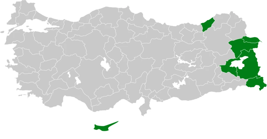 Doğu kamışçını Türkiye dağılım haritası