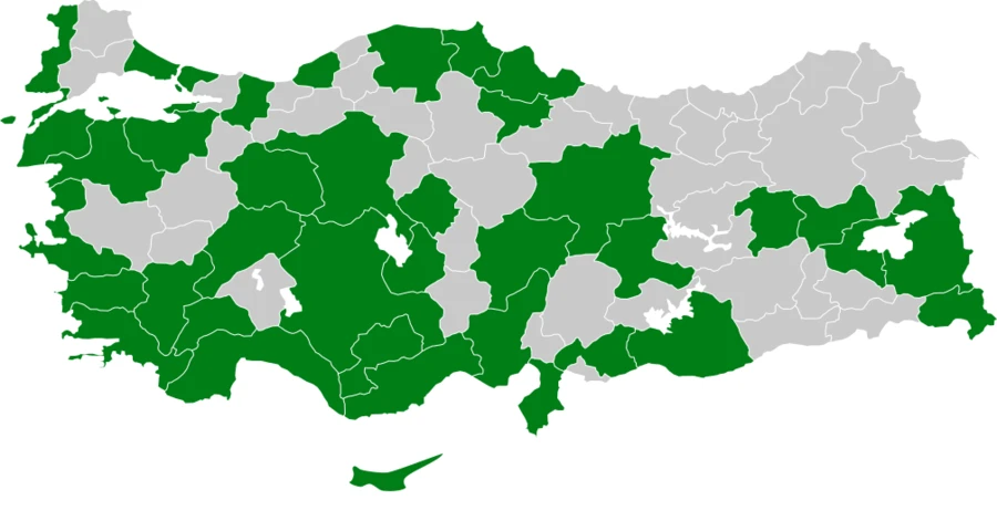 Akça cılıbıt Türkiye dağılım haritası
