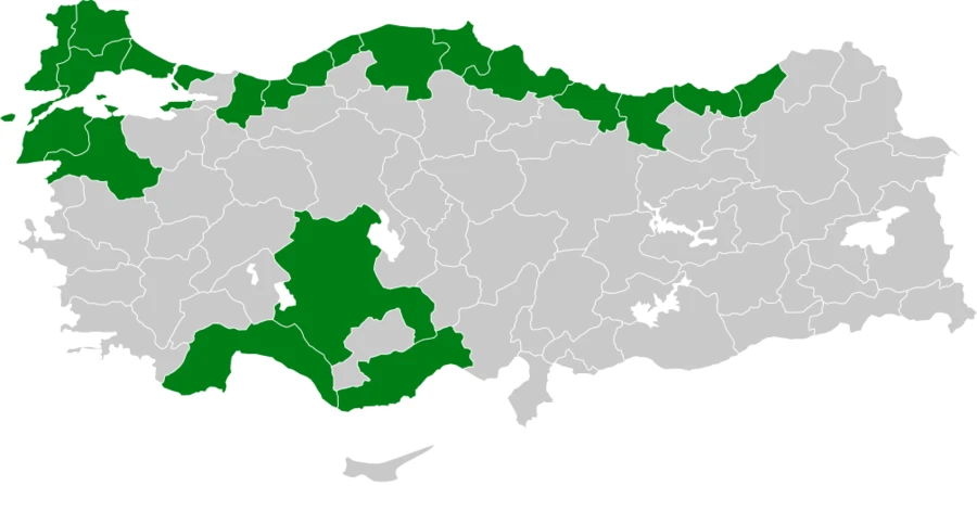 Karagerdanlı Dalgıç Türkiye dağılım haritası
