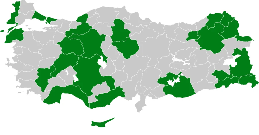 Kızıl Akbaba Türkiye dağılım haritası