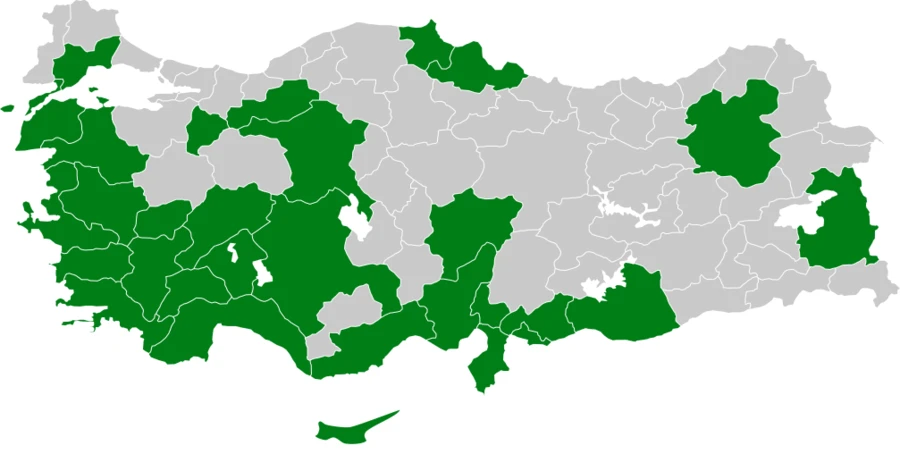 Kızıl kirazkuşu Türkiye dağılım haritası