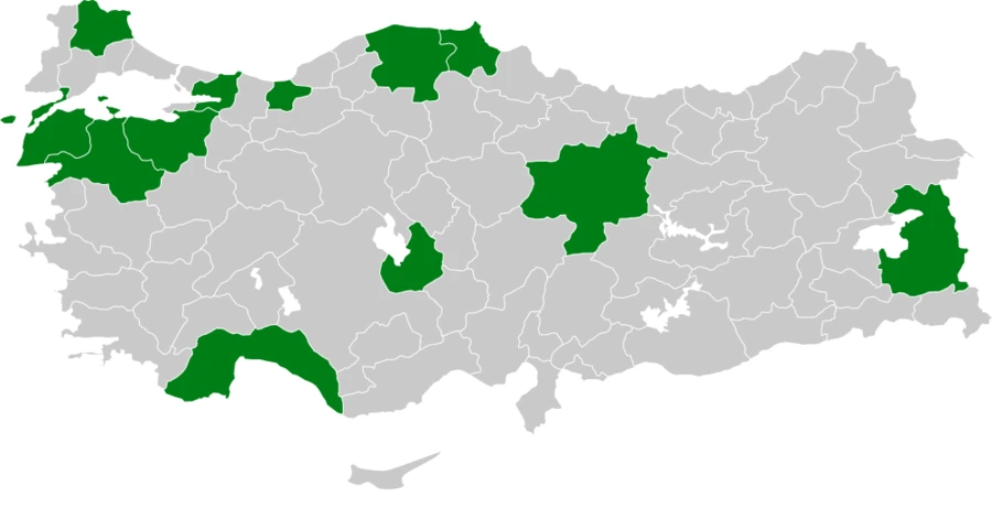 Aksırtlı ağaçkakan Türkiye dağılım haritası