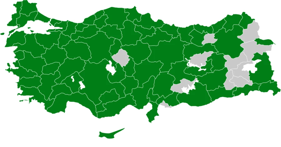 Kızılgerdan Türkiye dağılım haritası