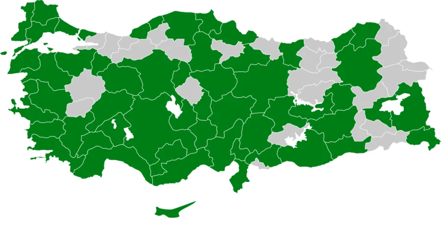 Küçük akgerdanlı ötleğen Türkiye dağılım haritası