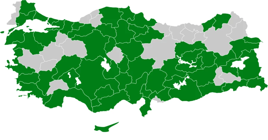 Küçük Kumru Türkiye dağılım haritası