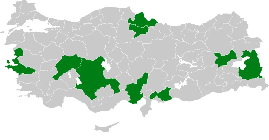 Küçük sakarca Türkiye dağılım haritası