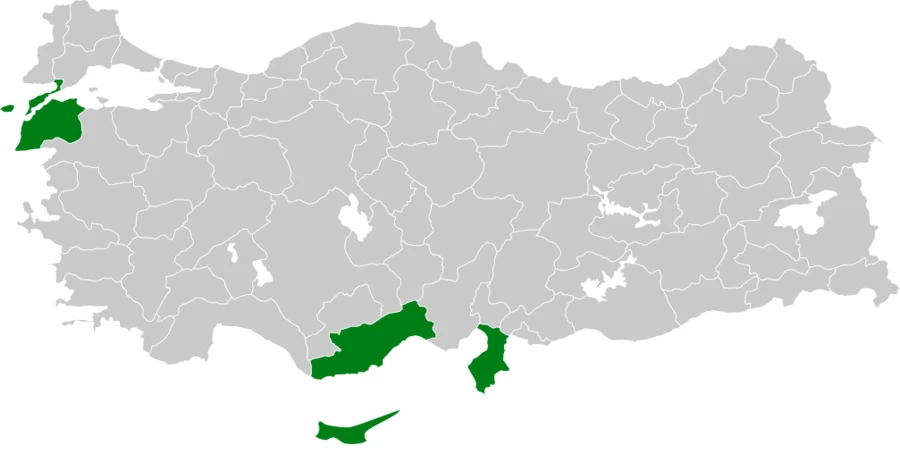 Mahmuzlu incirkuşu Türkiye dağılım haritası