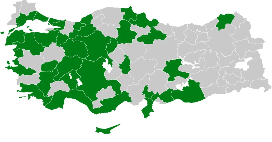 Orman Çıvgını Türkiye dağılım haritası