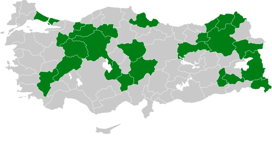 Sakallı Akbaba Türkiye dağılım haritası