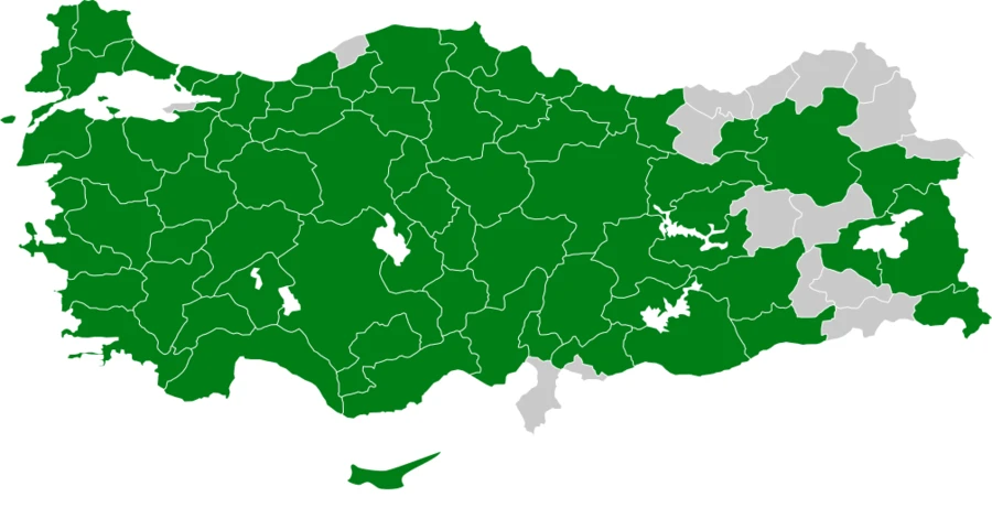 Sarıasma Türkiye dağılım haritası