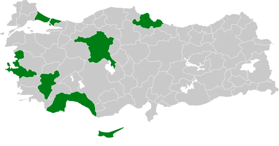 Sarıkaşlı çıvgın Türkiye dağılım haritası