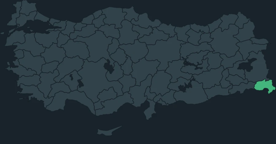 Sazak mukalliti Türkiye dağılım haritası