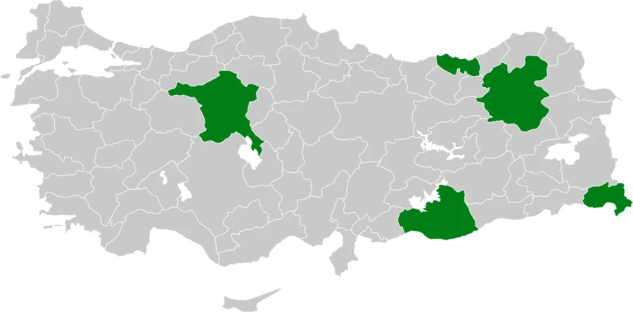 Sürmeli kızkuşu Türkiye dağılım haritası