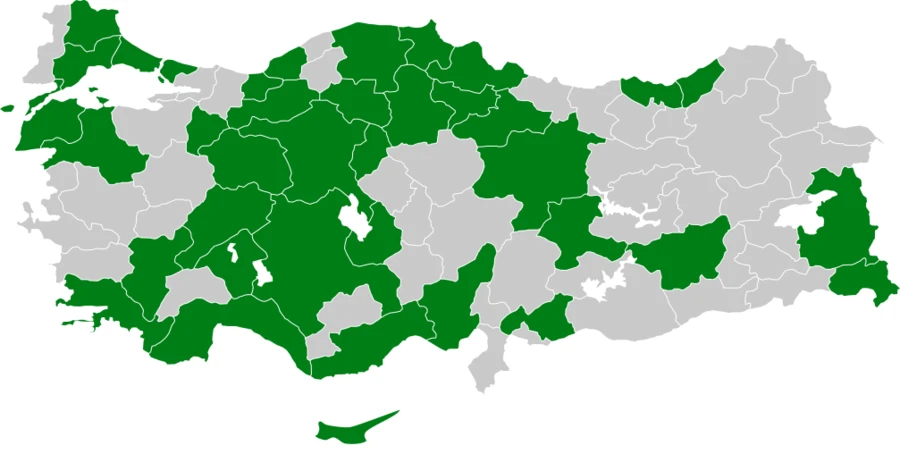 Tarla Ardıcı Türkiye dağılım haritası