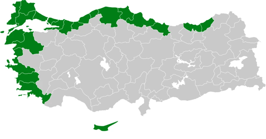 Tepeli karabatak Türkiye dağılım haritası