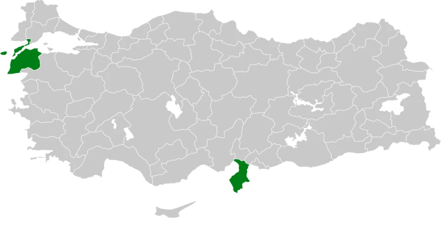 Kıyı Balıkçılı Türkiye dağılım haritası