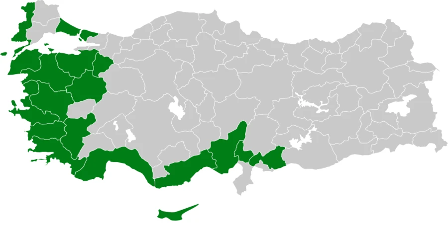 Ada doğanı Türkiye dağılım haritası