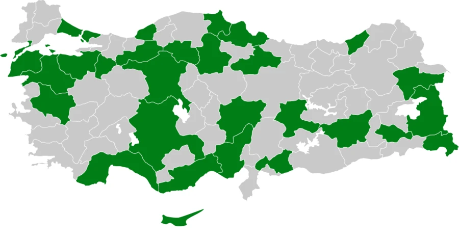 Benekli bülbül Türkiye dağılım haritası