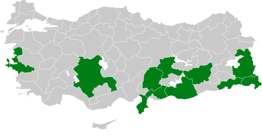 Boz alamecek Türkiye dağılım haritası
